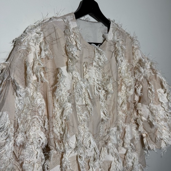 2022 spring purificacion garcia FRINGED BALLOON SLEEVE Jacket size XS - Picture 5 of 15
